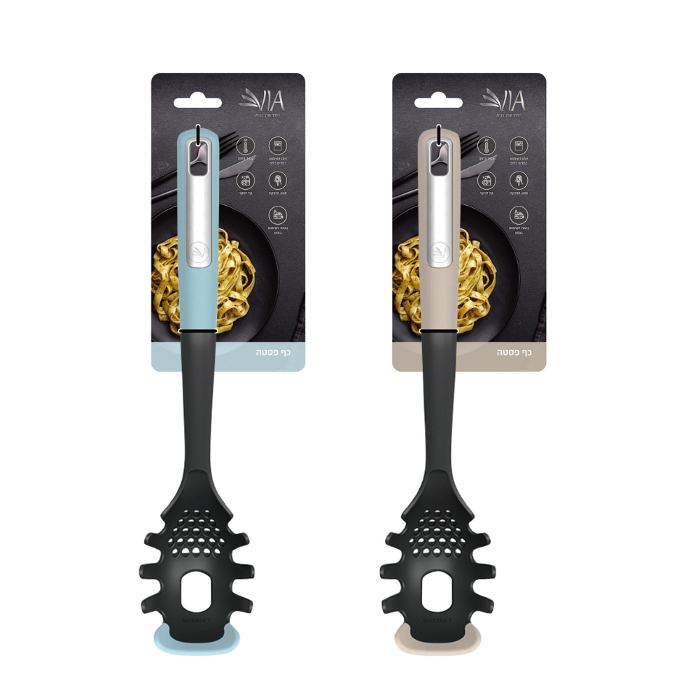 כף פסטה סיליקון דגם אלפרדו - מוקה/תכלת 