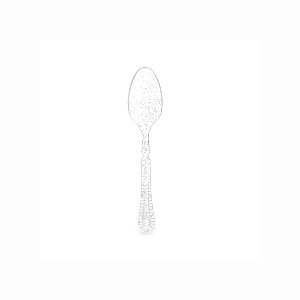 כפית פלסטיק יוקרתי וינטג' 10 יח' - ניצוצות כסף