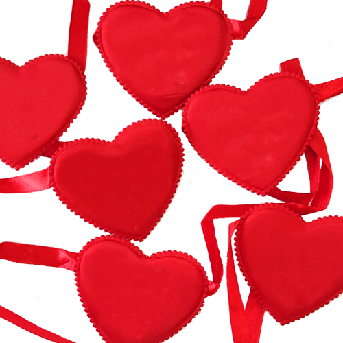 כרית חינה לב עם סרט קשירה - אדום