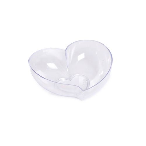קעריות קינוח לב קטן 12 יח' - שקוף