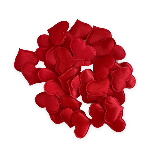 לבבבות מבד לקישוט - אדום