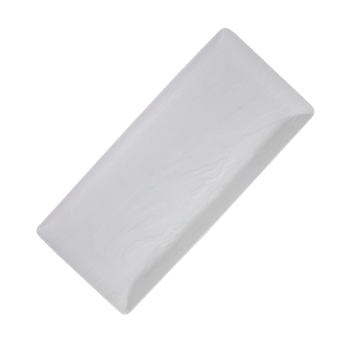 מגש פלסטיק דמוי עץ קטן - לבן