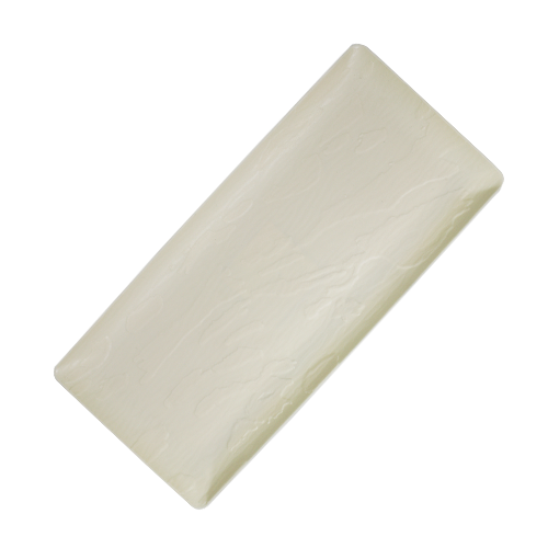 מגש פלסטיק דמוי עץ גדול - קרם