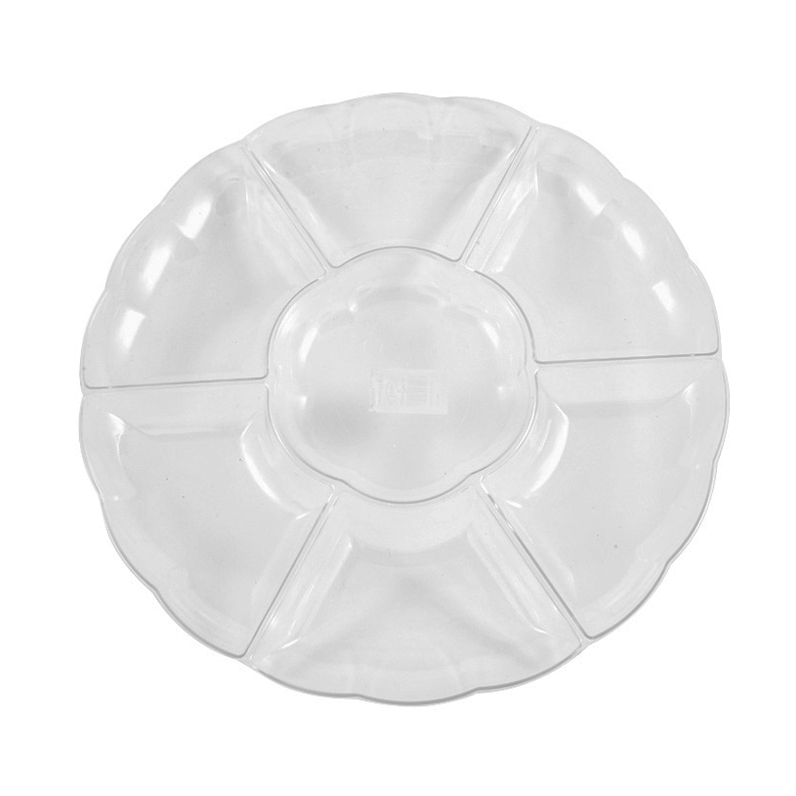 מגש פרח מחולק 5+1 קשיח קריסטל - שקוף