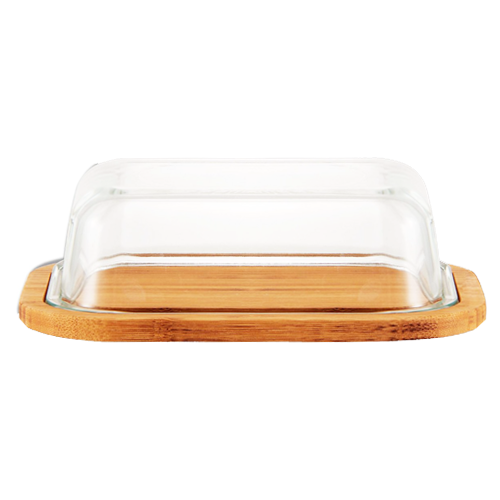 מגש במבוק עם מכסה זכוכית 22*29 ס"מ - טבעי