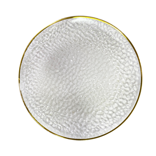 מגש פלסטיק בועות ניצוצות 33 ס"מ - שקוף זהב