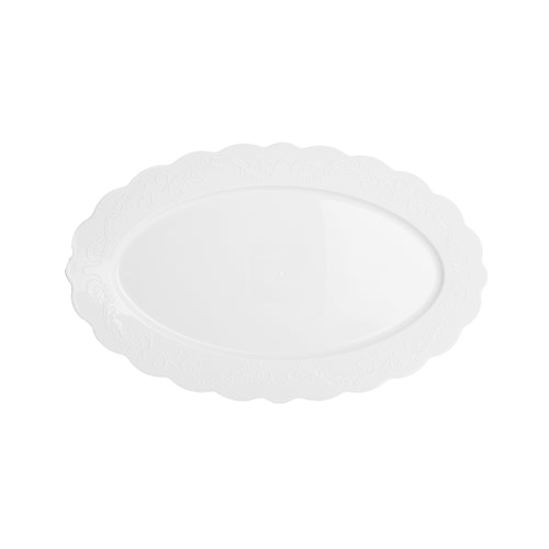 מגש פלסטיק אובלי רטרו גדול - שקוף