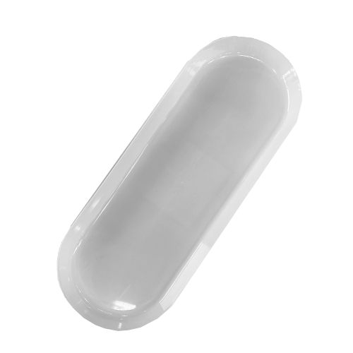 מגש פלסטיק סירונית אובלי 40*15 ס"מ - לבן