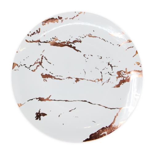 מגש פלסטיק עגול ענק גרניט 40 ס"מ - לבן רוז