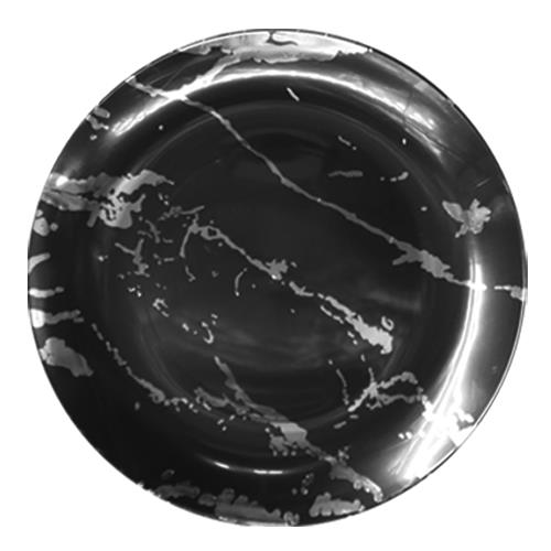 מגש פלסטיק עגול ענק גרניט 40 ס"מ - שחור כסף