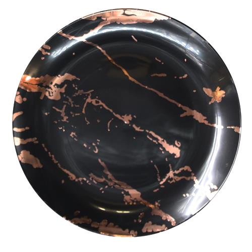 מגש פלסטיק עגול ענק גרניט 40 ס"מ - שחור רוז