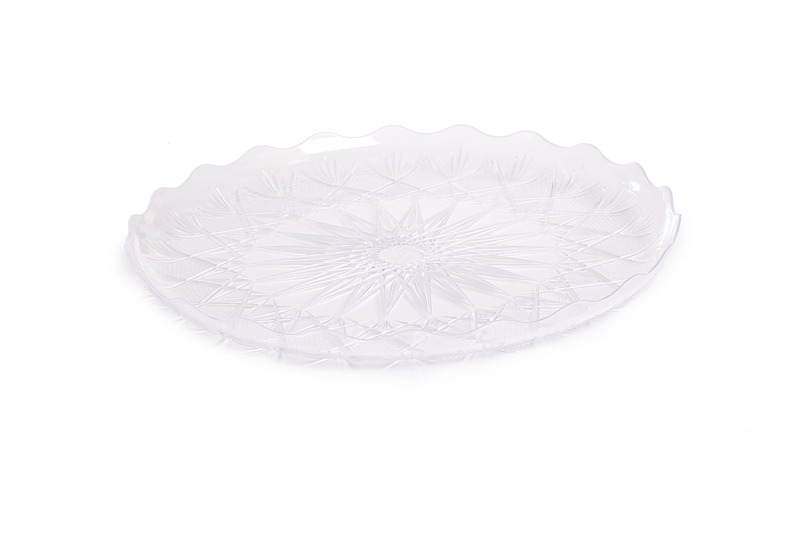 מגש קריסטל עגול קוטר 30 ס"מ - שקוף