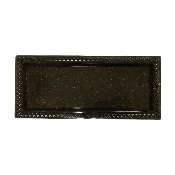 מגש פלסטיק מלבן יהלום 36*15 ס"מ - שחור זהב