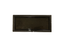 מגש פלסטיק מלבן יהלום 36*15 ס"מ - שחור זהב