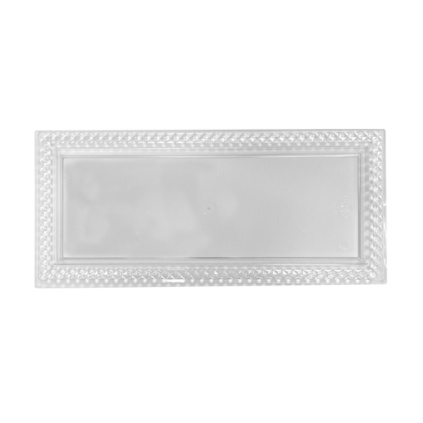 מגש פלסטיק מלבן יהלום 36*15 ס"מ - שקוף 