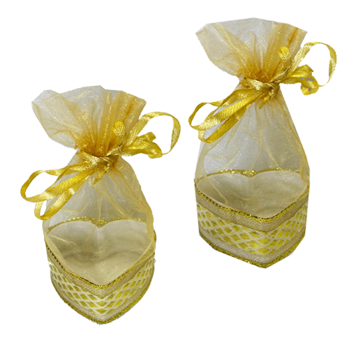 קופסת לב מזכרת לאירוע 12 יח' - זהב