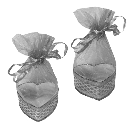 קופסת לב מזכרת לאירוע 12 יח' - כסף