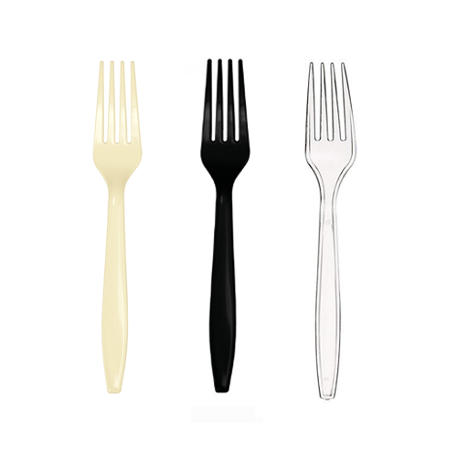 מזלגות מפלסטיק מדיום 50 יח' -צבע משתנה