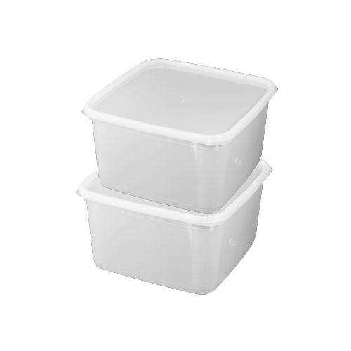 4 מיכלי 3 ליטר עם מכסה - שקוף חלבי