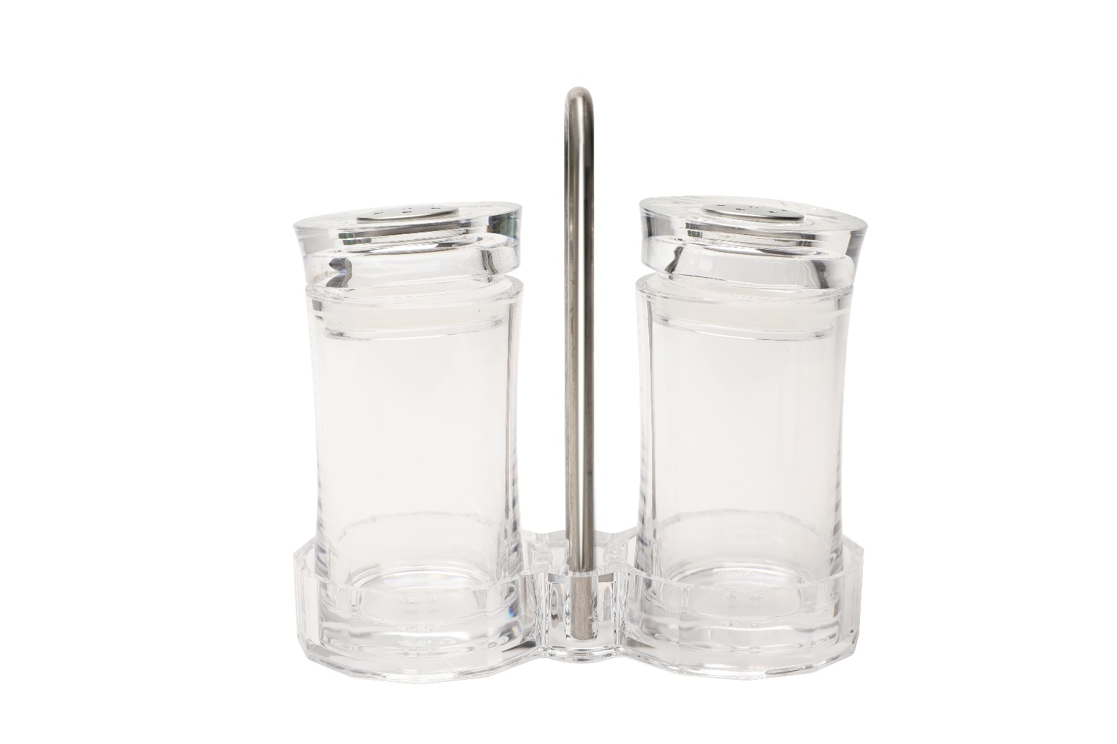 סט מלח פלפל אקריל+ מעמד- שקוף