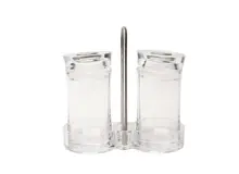 סט מלח פלפל אקריל+ מעמד- שקוף