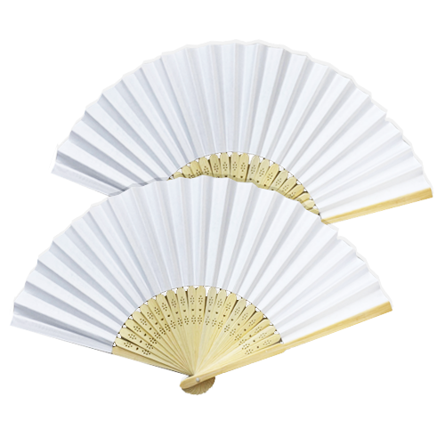 מניפות עץ 12 יח' - לבן