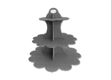 מעמד רגל לעוגה 3 קומות - כסף נצנץ