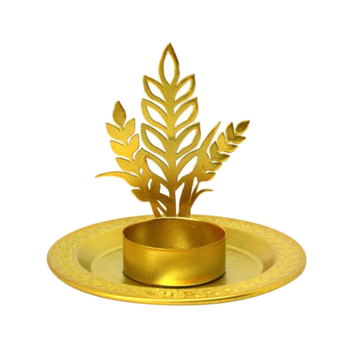 מעמד לנר שיבולים 8 ס"מ  - זהב