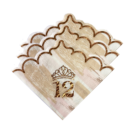 מפיות נייר בת מצווה 16 יח' - רוזגולד