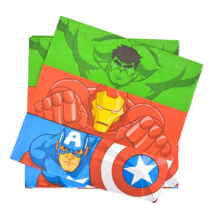 מפיות יום הולדת הנוקמים 20 יח' - צבעוני