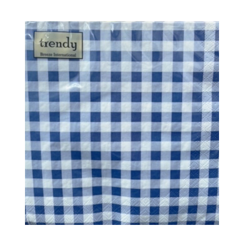 מפיות נייר משבצות 20 יח' - כחול לבן