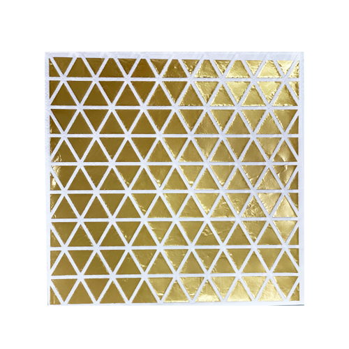 מפיות נייר הטבעה משולשים - זהב מטאלי