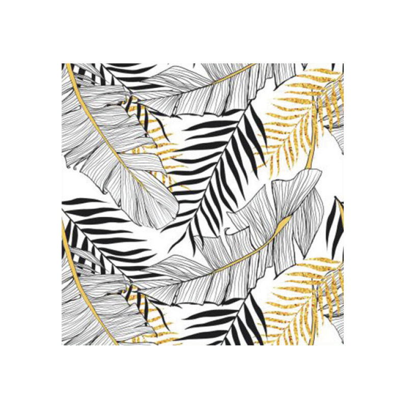 מפיות נייר דוגמת עלים 20 יח' - שחור זהב