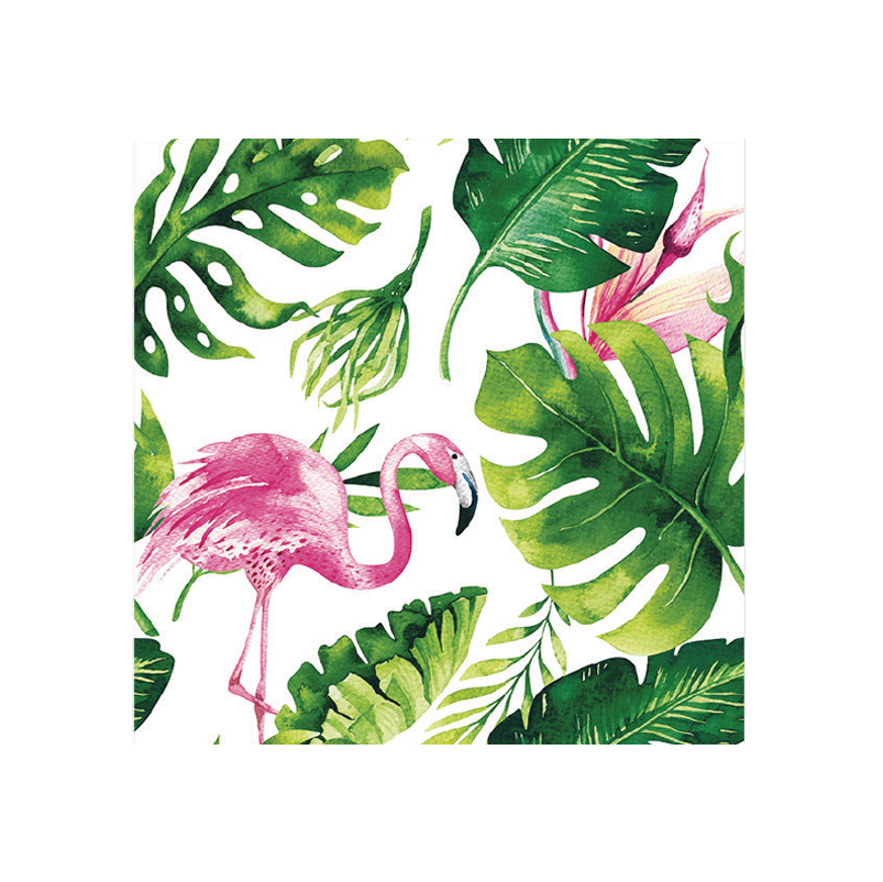 מפיות נייר דוגמת פלמינגו 20 יח' - לבן