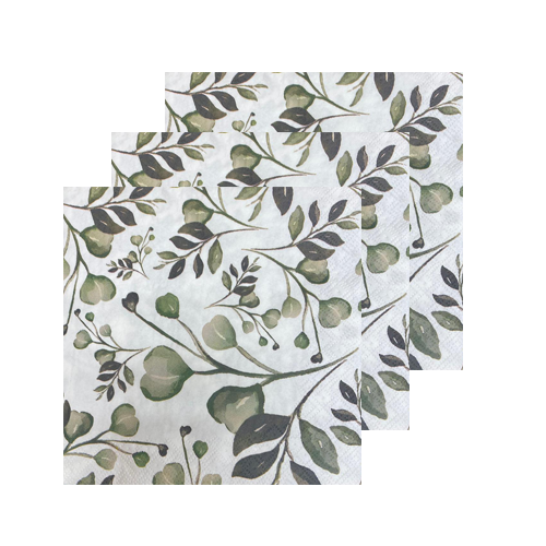 מפיות נייר דוגמת ענף ירוק 20 יח' - צבעוני