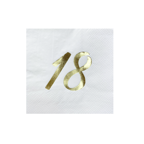 מפיות קוקטייל ליום הולדת 18 - קרם