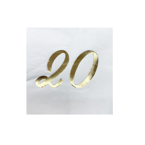 מפיות קוקטייל ליום הולדת 20 - קרם