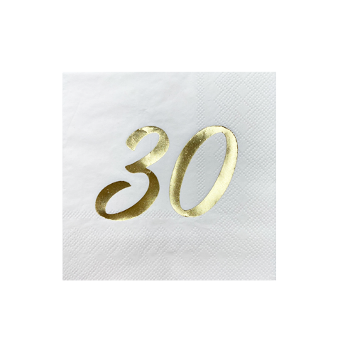 מפיות קוקטייל ליום הולדת 30 - קרם