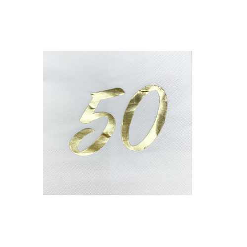 מפיות קוקטייל ליום הולדת 50 - קרם