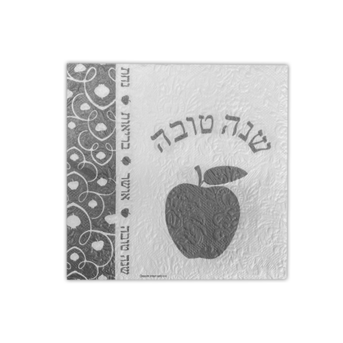 מפית שנה טובה מוטבעות  15 יח' - כסף