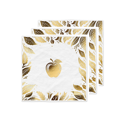 מפיות נייר ראש השנה תפוח 16 יח' - זהב