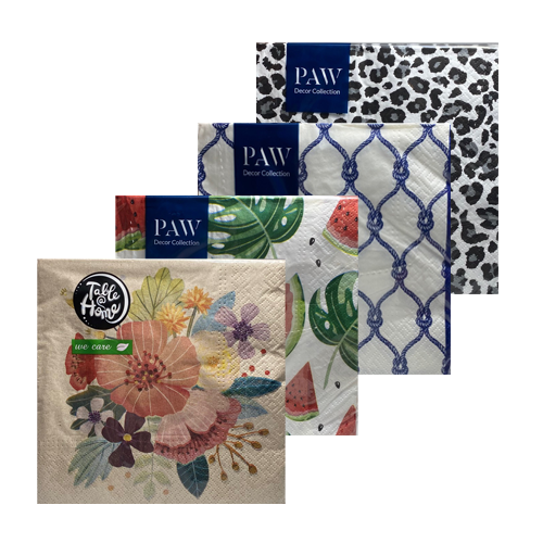 מפיות נייר צבעוניות 20 יח' - דגם משתנה 