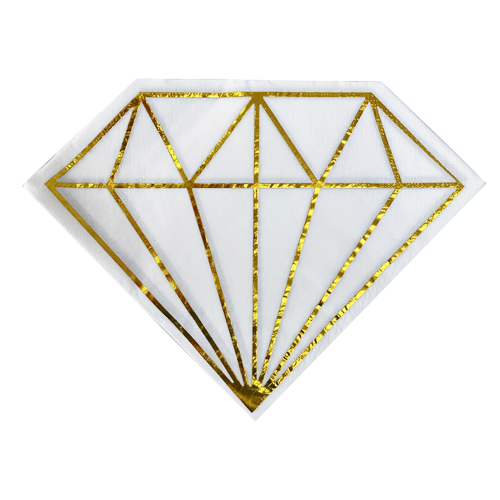 מפיות נייר יהלום 20 יח' -  לבן זהב 