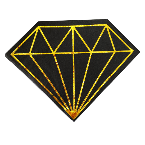 מפיות נייר יהלום 20 יח' -  שחור זהב 