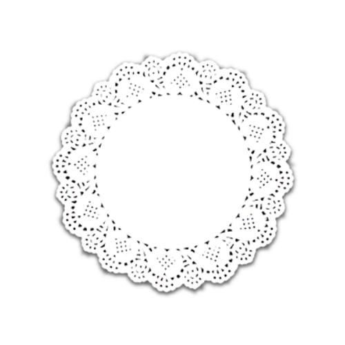 מפיות תחרה עגולות 16 יח קוטר 27 ס"מ -  לבן