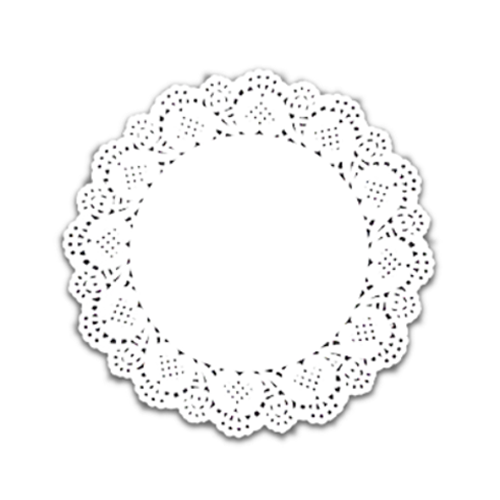 מפיות תחרה עגולות 12 יח קוטר 32 ס"מ -  לבן