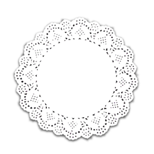 מפיות תחרה עגולות 8 יח קוטר 38 ס"מ -  לבן