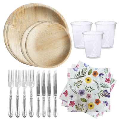 חבילת אירוח עלי דקל 10 סועדים - עיגול