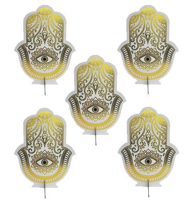 מיני חמסה מרכז שולחן 6 יחי' - לבן זהב