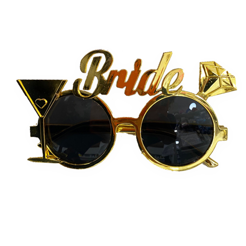 משקפיים מסיבת רווקות BRIDE - זהב 